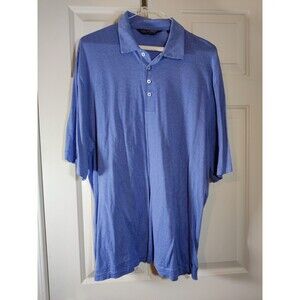 Ralph Lauren Large Mens Golf Polo Shirt blue Striped 100% Pima cotton
